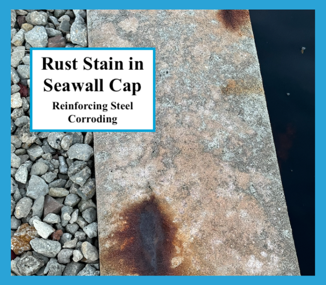 Seawall Cap Rust Stain