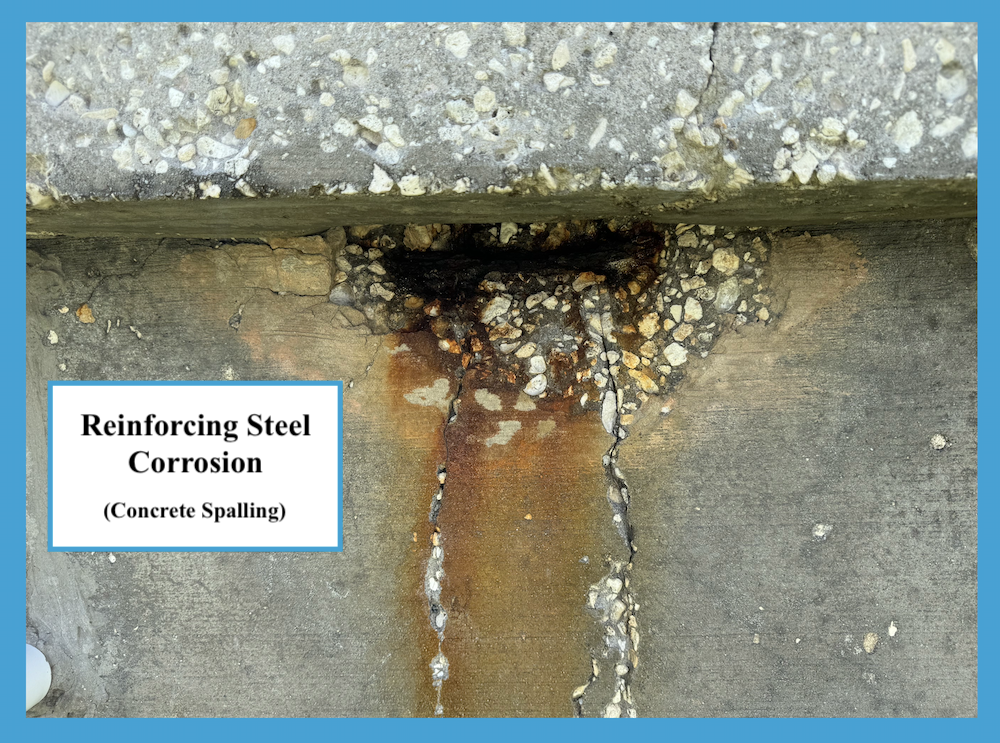 Seawall Rust Stain Reinforcing Steel Corrosion