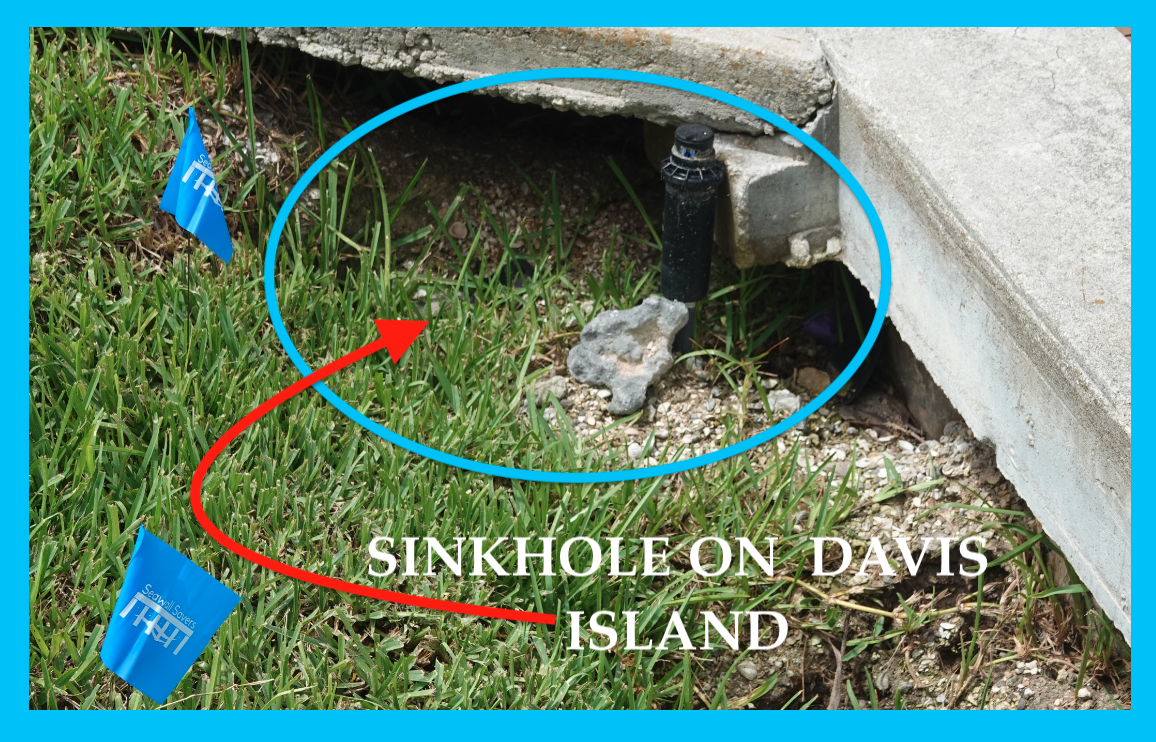 Sinkhole by Seawall