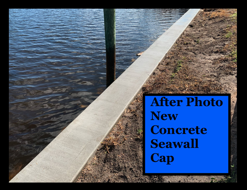 New concrete Seawall Cap