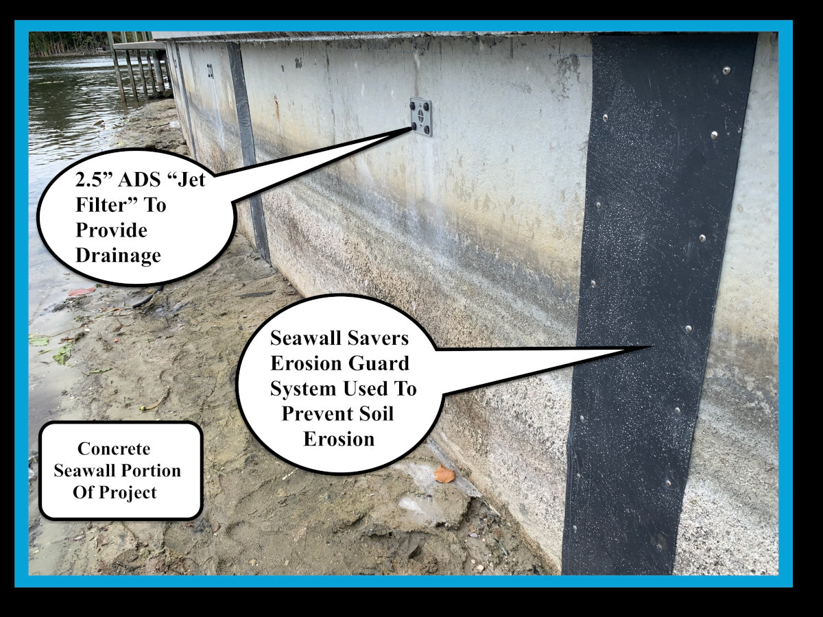 Seawall Savers on Concrete Seawall